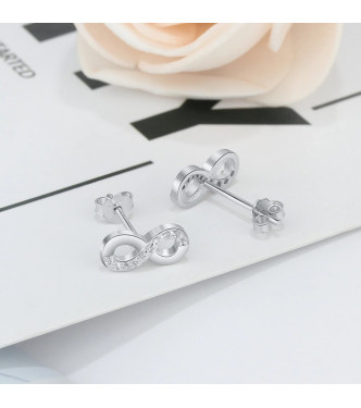 Srebni uhani Number 8