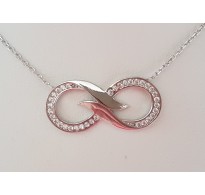 Moderno dizajniran srebrn obesek "Infinity"