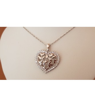 Subtilen srebrn obesek "Vilinsko srce"