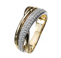 Diven zaročni prstan v rumeni pozlati 