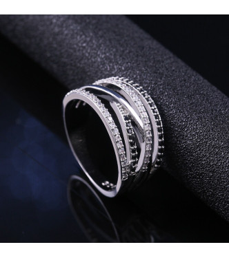 Srebrn prstan elegance Leonora