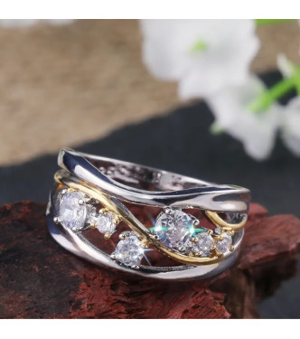 Srebrn prstan s kristali Anatolia