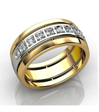 Zelo lep srebrn in zlat prstan