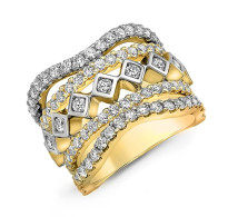 Zlato-srebrn prstan Royal