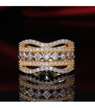 Zlato-srebrn prstan Royal