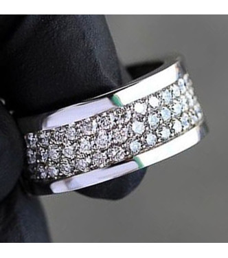 Klasičen srebrn prstan s kristali CZ