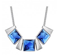 Glamurozna ogrlica s krasnimi modrimi kristali 