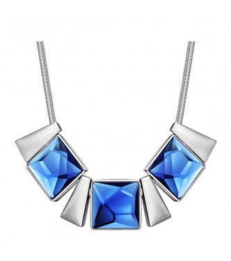 Glamurozna ogrlica s krasnimi modrimi kristali