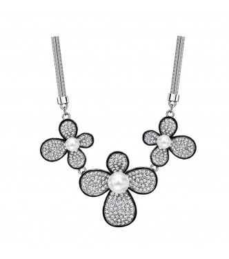 Ogrlica "Voice of Flowers" s kristali Swarovski elements in perlicami