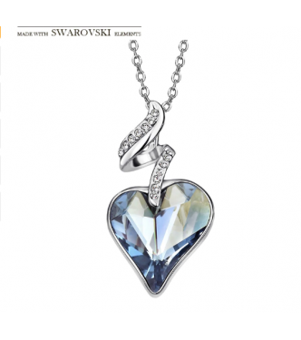  Obesek z verižico Romantic heart s pristnim kristalom  Swarovski elements
