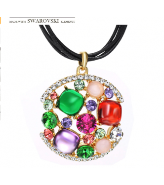 Ogrlica atraktivna 18K pozlata s kristali Swarovski elements