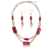 Unikaten set ogrlice in uhanov s pristnimi kristali Swarovski elements 