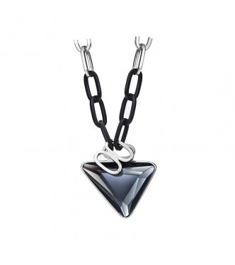 Edinstvena modna ogrlica s kristali v dimno sivi barvi