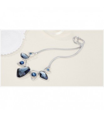 Ogrlica, glamurozna, 18K bela pozlata s kristali Swarovski elements