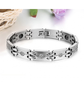 Elegantna zapestnica 316L nerjaveče jeklo z belimi cirkoni