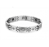 Elegantna zapestnica 316L nerjaveče jeklo z belimi cirkoni Elegantna zapestnica 316L nerjaveče jeklo z belimi cirkoni